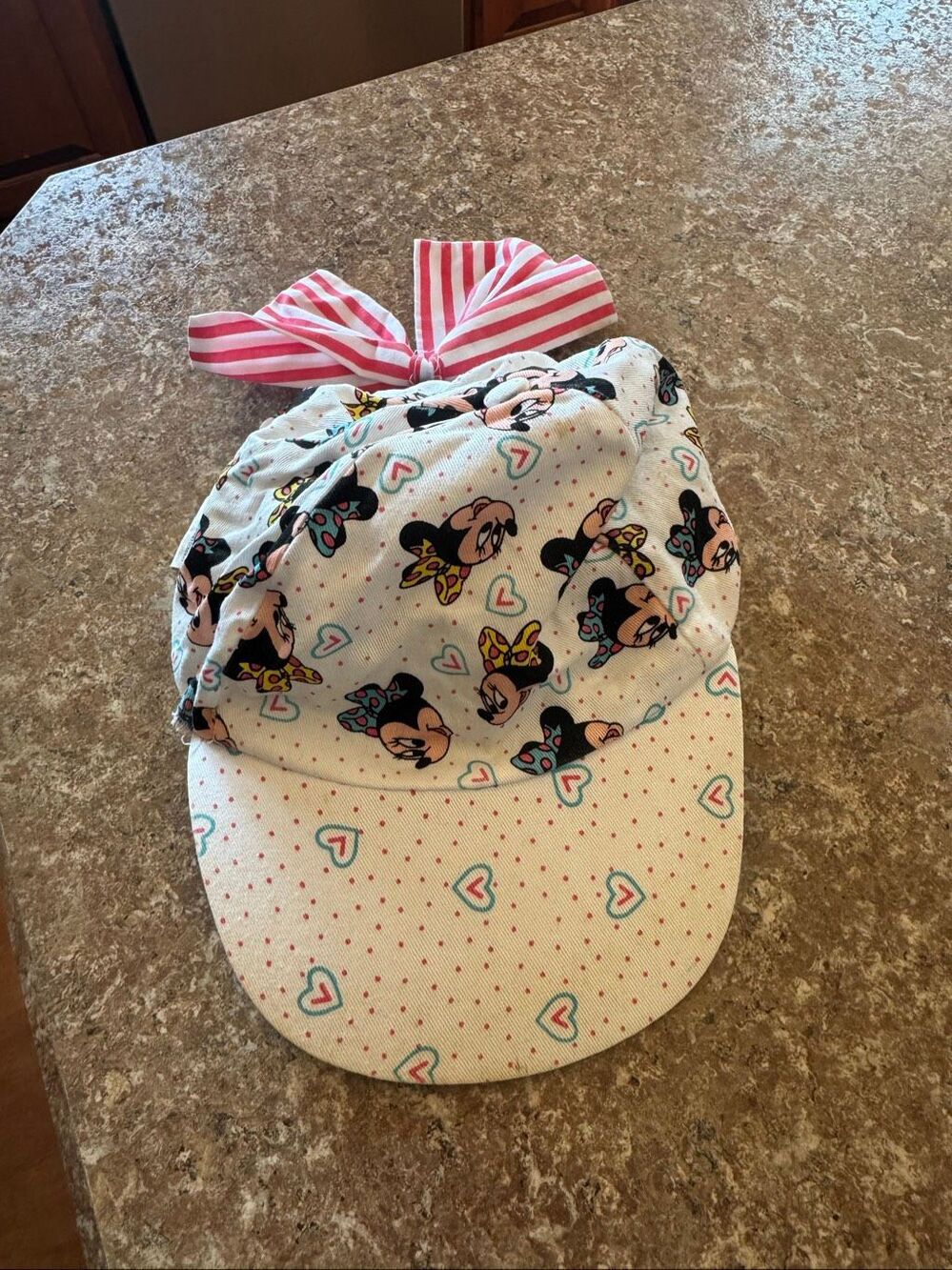 Vintage 90s Disney Minnie ’n Me Girls Hat Age 3-7 Oversized Bow Cotton